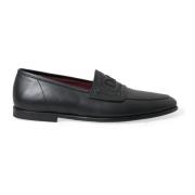 Dolce & Gabbana Logo Broderade Läder Loafers Black, Herr