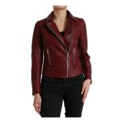 Dolce & Gabbana Leather Jackets Red, Dam