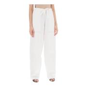 Salvatore Ferragamo Wide Trousers White, Dam