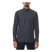 Càrrel Flanell Button-Down Casual Skjorta Blue, Herr