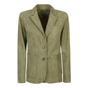 1972 Desa Grön Suede Blazer med Revers Green, Dam