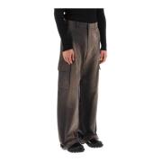Off White Wide Trousers Brown, Herr