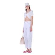 Silvian Heach Straight Trousers White, Dam