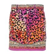 Just Cavalli Rosa Leo Foulard Panel Kjol Multicolor, Dam