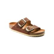 Birkenstock Sandaler Arizona Big Buckle Oljat Läder Brown, Dam