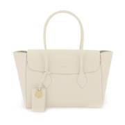 Salvatore Ferragamo Strukturerat Läder Logo Tote Väska White, Dam