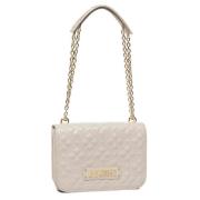 Love Moschino Quiltad PU Axelväska White, Dam