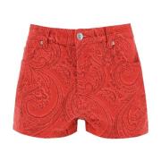 Etro Short Shorts Red, Dam