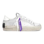 Crime London Vita Rhinestone Sneakers White, Dam