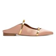 Malone Souliers Blush Gold Siden Spegel Läder Flats Yellow, Dam