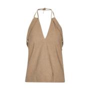 Remain Birger Christensen Sleeveless Tops Beige, Dam