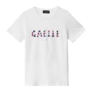 Gaëlle Paris Dam Logo Sten T-shirt White, Dam