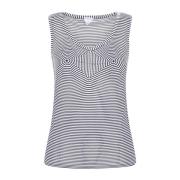 Bottega Veneta Navy White Tank Top Blue, Dam