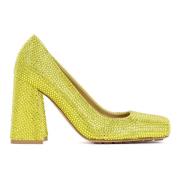 Bottega Veneta Tower Pumps i Kiwi Grön Yellow, Dam