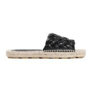 Bottega Veneta Svart Jack Flat Sandal Black, Dam