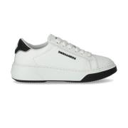 Dsquared2 Vit Läder Bumper Sneaker med Logotyp White, Dam