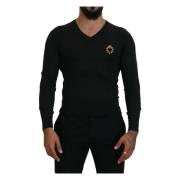 Dolce & Gabbana V-neck Knitwear Black, Herr