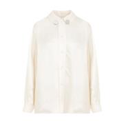 Jil Sander Viskos Skjorta 278 RAW Cotton Beige, Dam