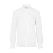 Giambattista Valli Lyxig Ivory Silkeblandad Topp White, Dam