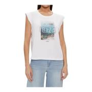 Liu Jo Ibiza Front Print Bomull T-shirt White, Dam