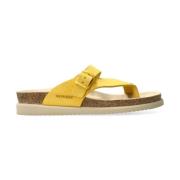 Mephisto Flat Sandals Yellow, Dam