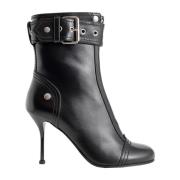 Alexander McQueen Studded Zip Ankelboots Black, Dam