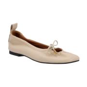 Alohas Rosalind Kräm Läder Ballet Flats White, Dam