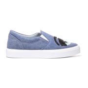 Chiara Ferragni Collection Jeans Slip-On Sneakers Blue, Dam