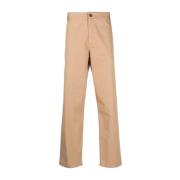 Maison Kitsuné Leather Trousers Brown, Herr