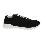 Kiton Svarta Sneakers med Vita Detaljer Black, Herr