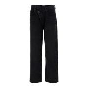 Agolde Straight Jeans Black, Dam