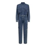 Co'Couture Blå Stonewash Benson Boiler Suit Klänning Blue, Dam