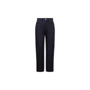 Moncler Hög Midja Cropped Jeans Blue, Dam