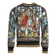 Dolce & Gabbana Napoleon Print Crew Neck Sweater Multicolor, Herr