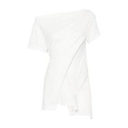 Courrèges Vit Båthals Topp Jersey Bomull White, Dam