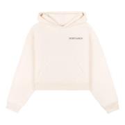 Sporty & Rich Cropped Logo Hoodie Beige, Dam