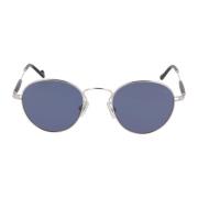 Eyepetizer Elegant rund metall solglasögonkollektion Gray, Unisex