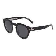 Eyewear by David Beckham Ikoniska Retro Solglasögon DB 7041/s Flat Bla...