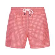 Fedeli Röda badshorts med mikroblommönster Multicolor, Herr