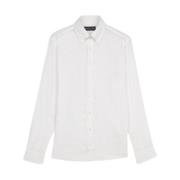 Brooks Brothers Vit Linne Knapp Ned Casual Skjorta White, Herr