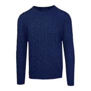 Malo Lyxig Cashmere Wool Sweater Kollektion Blue, Herr