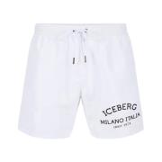 Iceberg Logo Badshorts White, Herr