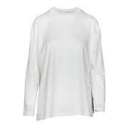 Douuod Woman Långärmad Jersey T-shirt med Slips White, Dam