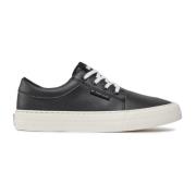 Tommy Jeans Svarta PU Läder Skate Derby Sneakers Black, Herr