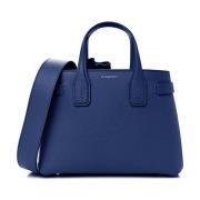 Burberry Läder dragkedja handväska med avtagbar rem Blue, Dam