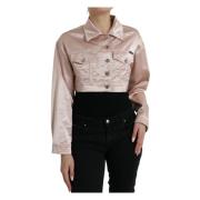 Dolce & Gabbana Rosa Cropped Denim Jacket Pink, Dam
