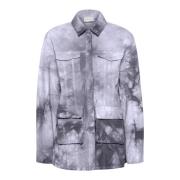 Gestuz Grön Tie Dye Utility Jacka Gray, Dam