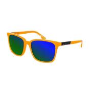 Diesel Rektangulära Orange Solglasögon med Mörkblå Spegellinser Orange...