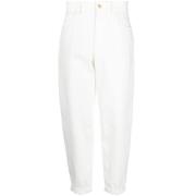 Brunello Cucinelli Kräm Vit Tapered Tailored Byxor White, Dam