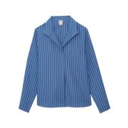 Ines De La Fressange Paris Blå Linne Bomull Oversized Skjorta Blue, Da...